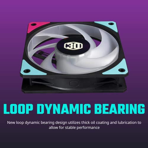 Cooler Master Mobius 120P ARGB 30th Anniversary Edition Cabinet Fan (Single Pack) - Black